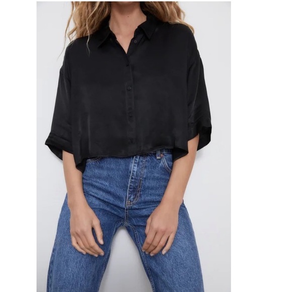 Zara Satin Effect Black Shorts and Top Set in Small - Picture 4 of 16